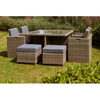 Product photograph of Wentworth Rattan Garden Patio Dining Set By Royalcraft - 8 Seats Grey Cushions from QD stores