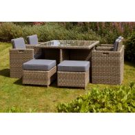 See more information about the Wentworth Rattan Garden Patio Dining Set by Royalcraft - 8 Seats Grey Cushions