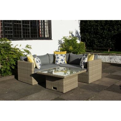 Product photograph of Wentworth Rattan Garden Corner Sofa By Royalcraft - 5 Seats Grey Cushions from QD stores