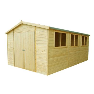 Product photograph of Shire Workspace 10 4 X 15 4 Apex Shed - Premium Dip Treated Shiplap from QD stores