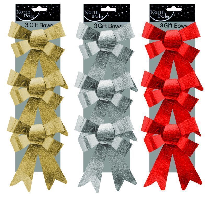 3 Pack Holographic Bows Traditional