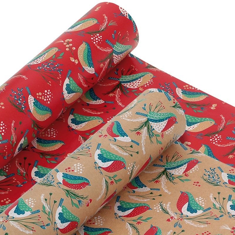 Brown Merry Little Xmas Christmas Wrapping Paper 3M