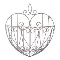 See more information about the Heart Planter Metal Silver Wall Mounted - 39cm