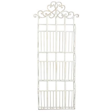 Product photograph of Cream Scroll Wall Hanging 3 Section Magazine Rack from QD stores