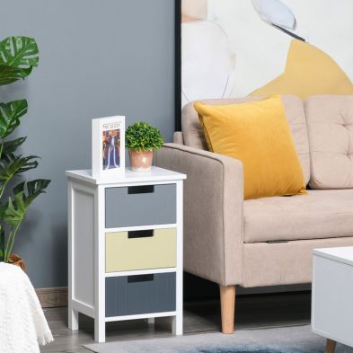 Product photograph of Homcom Chest Of Drawers Storage Side Cabinet W 3 Detachable Drawers Home Furniture from QD stores