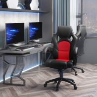 See more information about the Vinsetto High-Back Office Chair Faux Leather Swivel Computer Desk Chair For Home Office With Wheels Armrests Black