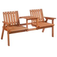 See more information about the Outsunny 2-Seater Fir Wood Bench w/ Centre Table