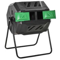 See more information about the Outsunny 160L Tumbling Compost Bin Outdoor Dual Chamber 360 Rotating Composter