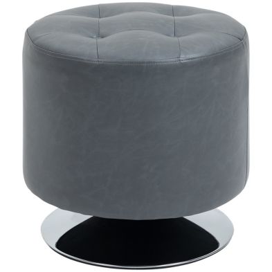 Product photograph of Homcom 360 Swivel Foot Stool Round Pu Ottoman With Thick Sponge Padding And Solid Steel Base from QD stores