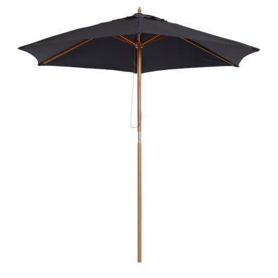Product photograph of Outsunny 2 5 M Wooden Umbrella Parasol-black from QD stores