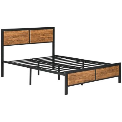 Homcom King Size Industrial Style Steel Bed Frame
