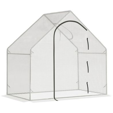 Product photograph of Outsunny Walk-in Portable Greenhouse Mini Grown House With Steel Frame Window Plants from QD stores