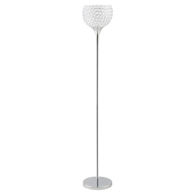 Homcom Modern Floor Lamp Tall Standing Lamp With K9 Crystal Shade For Living Room Silver
