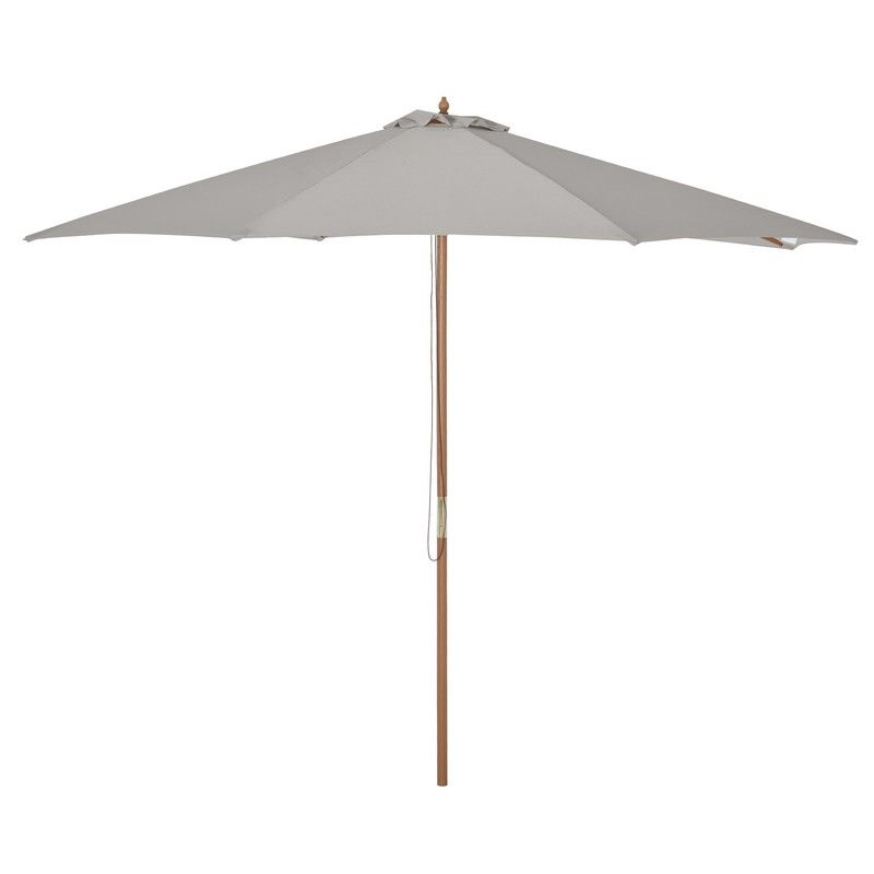 Outsunny 3(M) Fir Wooden Parasol Garden Umbrellas 8 Ribs Bamboo Sun Shade Patio Outdoor Umbrella Canopy Grey