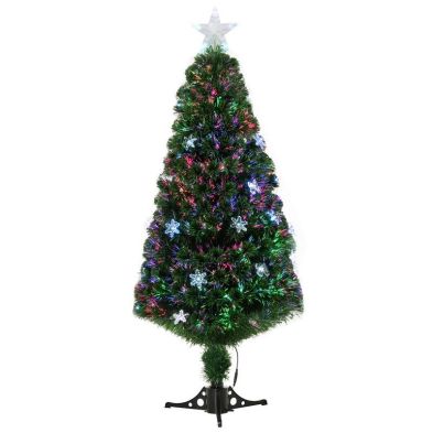5ft Fibre Optic Christmas Tree Artificial With Led Lights Multicoloured 146 Tips