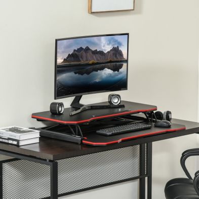 Vinsetto Standing Desk Liftable Computer Stand Height Adjustable Desktop With Keyboard Tray