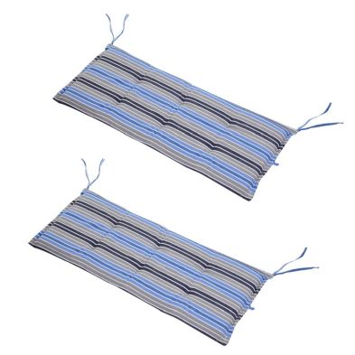Product photograph of Outsunny Polyester Set Of 2 Swing Chair Cushion Blue Stripes from QD stores