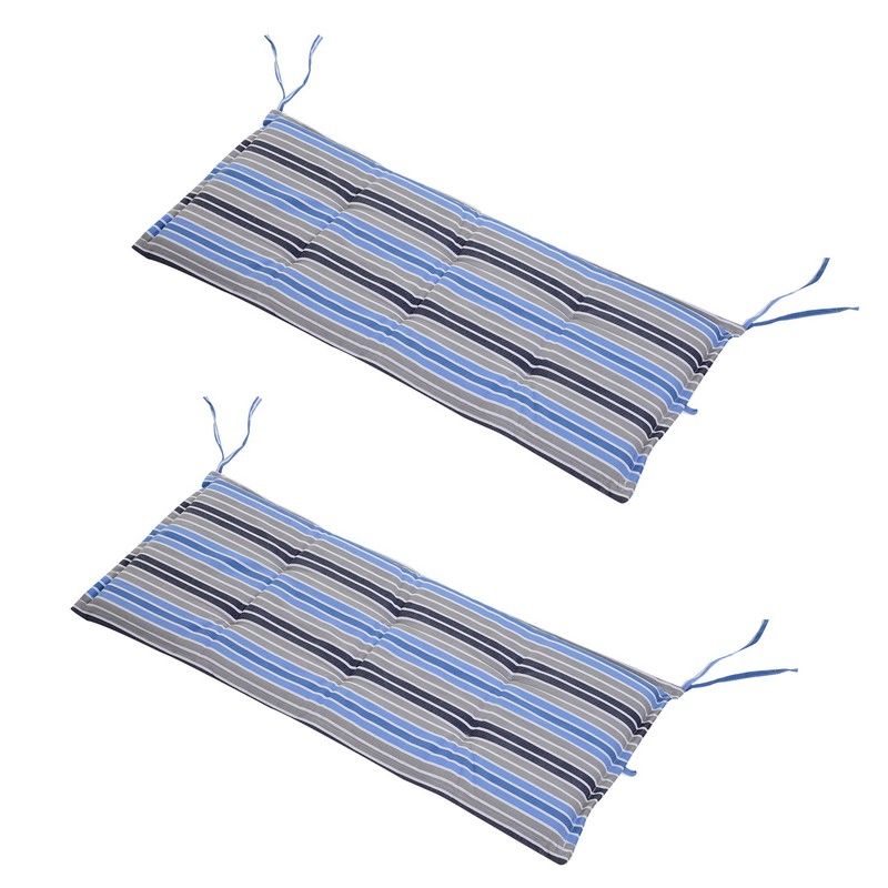 Outsunny Polyester Set Of 2 Swing Chair Cushion Blue Stripes