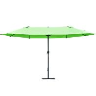 See more information about the Outsunny 4.6M Sun Umbrella Canopy Double-Sided Crank Sun Shade With Cross Base Green