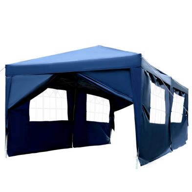Product photograph of Outsunny 3 X 6m Garden Pop Up Gazebo Height Adjustable Marquee Party Tent Wedding Water Resistant Awning Canopy With Free Storage Bag Blue from QD stores