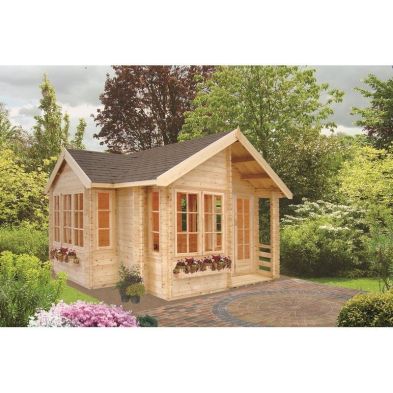Product photograph of Shire Bedgbury 16 6 X 16 6 Apex Log Cabin - Premium 44mm Cladding Tongue Groove from QD stores