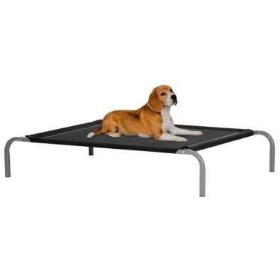 Pawhut Elevated Pet Bed Cooling Raised Cot Style Bed For Large Medium Sized Dogs With Non Slip Pads Steel Frame Breathable Mesh Fabric