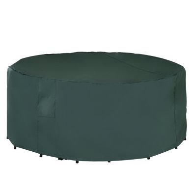 Outsunny Pvc Coated Large Round 600D Waterproof Outdoor Furniture Cover Green