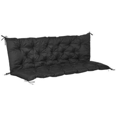 Product photograph of Outsunny Three-seater Padded Bench Cushion - Black from QD stores