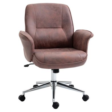 Product photograph of Vinsetto Microfibre Office Chair Mid Back Computer Desk Chair With Swivel Wheels For Home Study Bedroom Red from QD stores