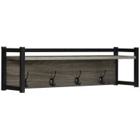 See more information about the Homcom Coat Rack Wall-Mounted With 4 Coat Hooks And Open Storage Shelf