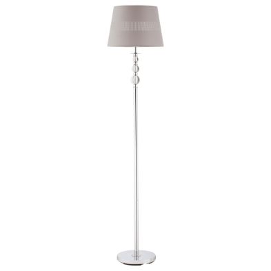 Homcom Modern Floor Lamp With Fabric Shade And Chrome Base Elegant Decoration For Study