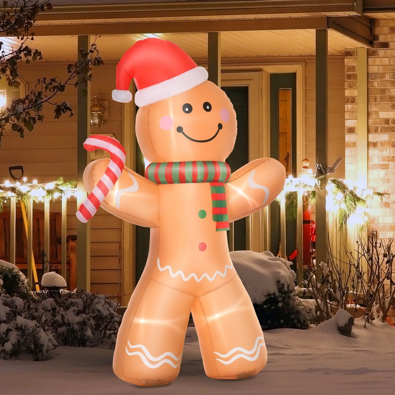 Gingerbread Man Inflatable Christmas Decoration - 240cm