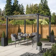 See more information about the Premium Aluminium Garden Gazebo 3x3m by Croft with a Cream Canopy