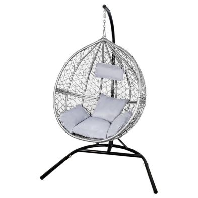 Product photograph of Enchanted Plain Garden Hammock Egg Chair By Raven With Grey Cushions from QD stores