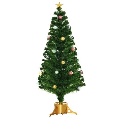 5ft Fibre Optic Christmas Tree Artificial With Led Lights Gold 146 Tips