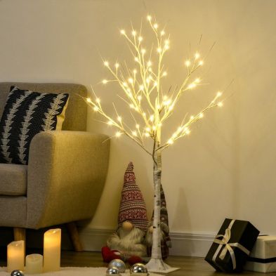 4ft Christmas Tree Light Feature With Led Lights Warm White 8 Tips