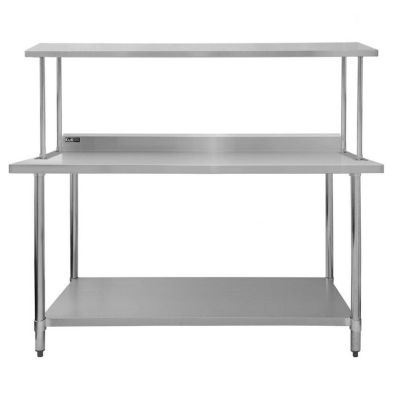 Product photograph of Stainless Steel Workbench 150cm - Silver Catering By Raven from QD stores