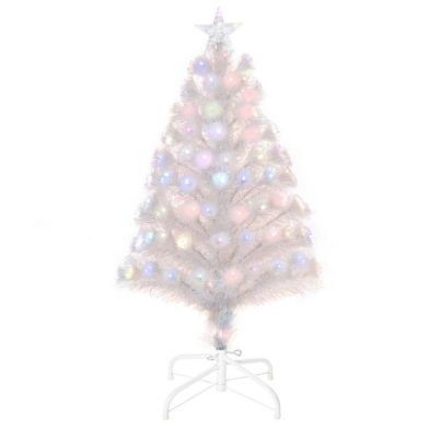 3ft Fibre Optic Christmas Tree Artificial White Ornament Multicoloured 90 Tips