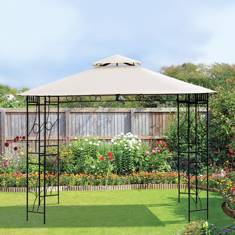 Merion Garden Gazebo by Croft with a 3 x 3M Beige Canopy