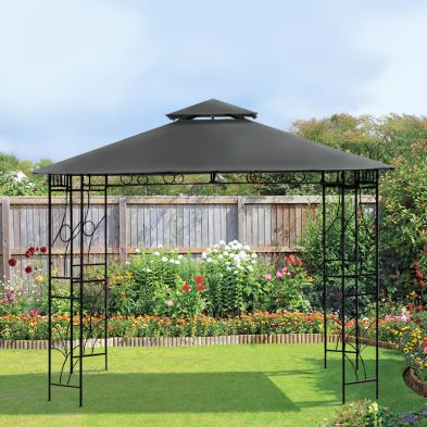 Product photograph of Merion Garden Gazebo By Croft With A 3 X 3m Charcoal Canopy from QD stores