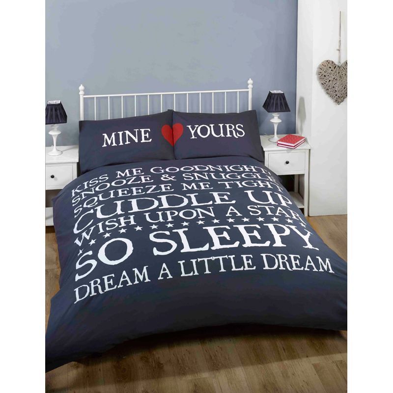 Mine And Yours Double Duvet Set Navy Buy Online At Qd Stores