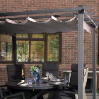 See more information about the Croft 4m x 3m Farwell Charcoal Pergola Summer Garden Gazebo
