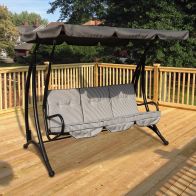 See more information about the Hartwell Garden Swing Seat by Croft - 3 Seats Grey Cushions
