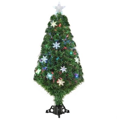 4ft Fibre Optic Christmas Tree Artificial With Led Lights Multicoloured 112 Tips