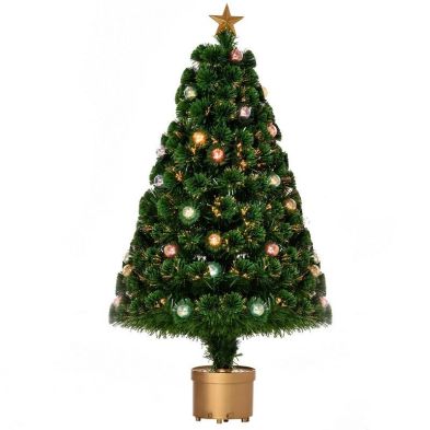 3ft Fibre Optic Christmas Tree Artificial With Led Lights Gold 78 Tips